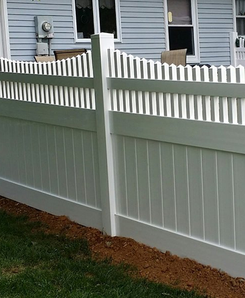 White Vinyl Fence for Backyard Privacy White vinyl fence providing privacy and clean curb appeal for a residential yard