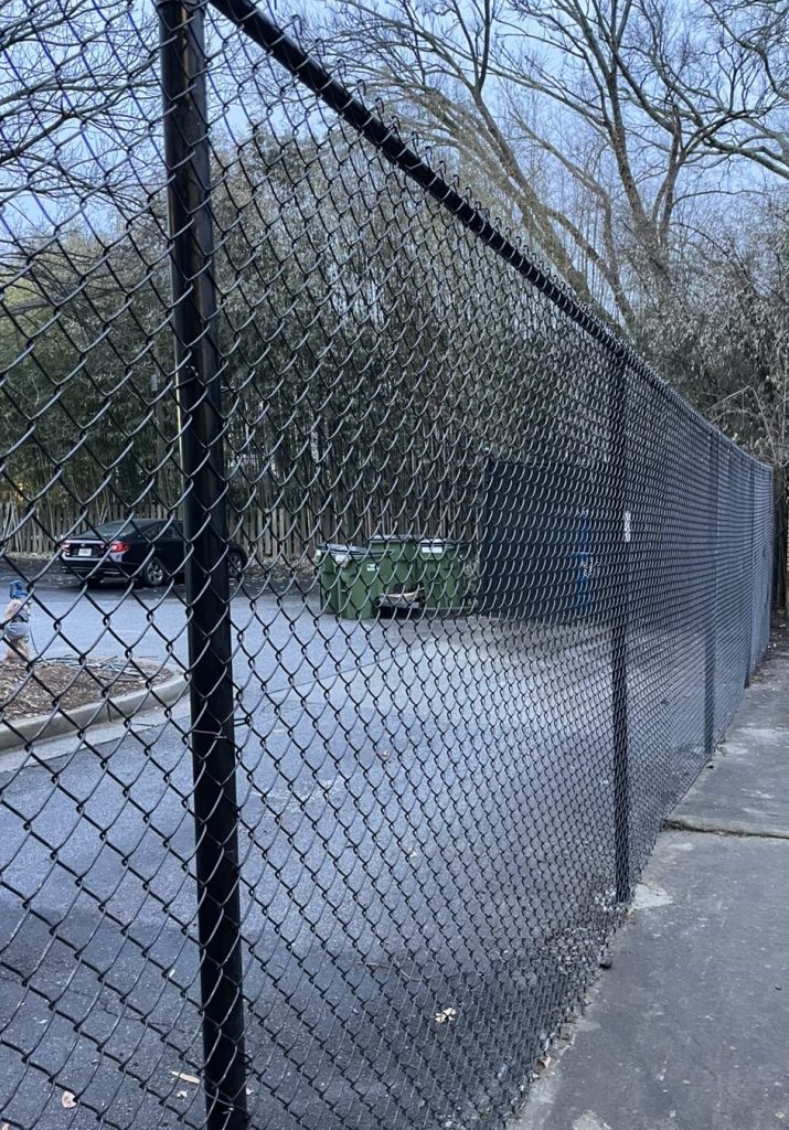 Black chainlink security perimeter fence