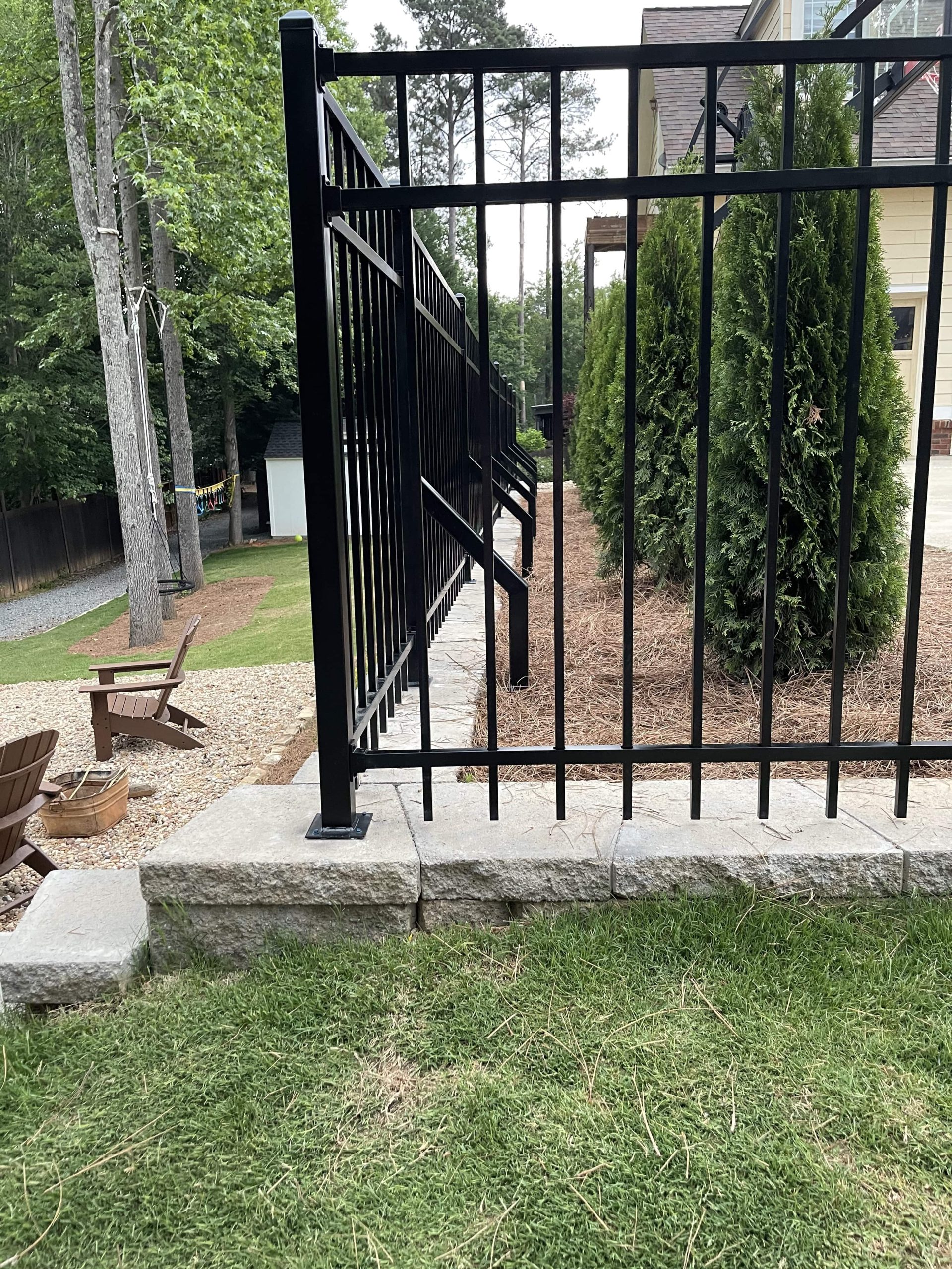 Residential Aluminum Fence with Gates Installed in Atlanta Georgia